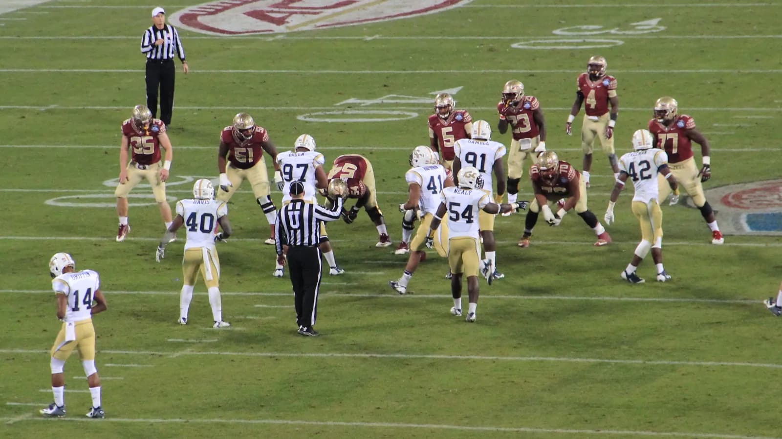 Florida State's offense lines up during the 2014 ACC Championship Game.