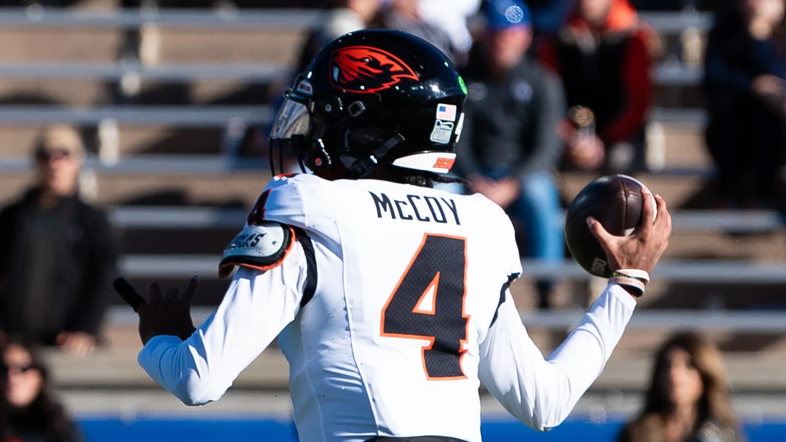 Oregon State quarterback Gabarri Johnson carries the ball against Air Force in 2024.