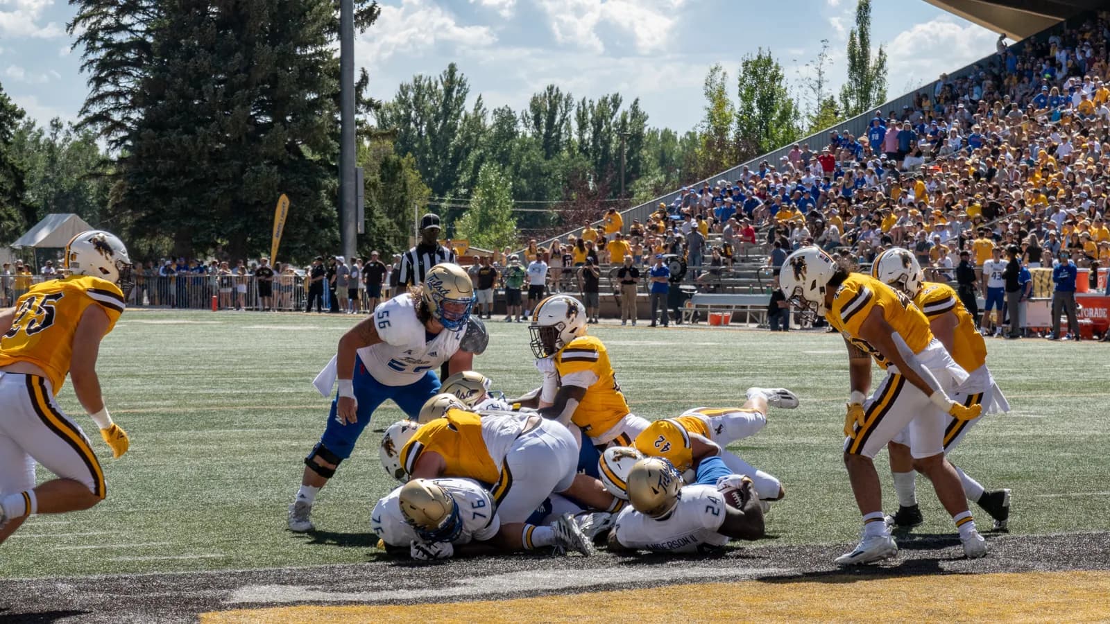 Tulsa faces Wyoming at War Memorial Stadium in 2022.