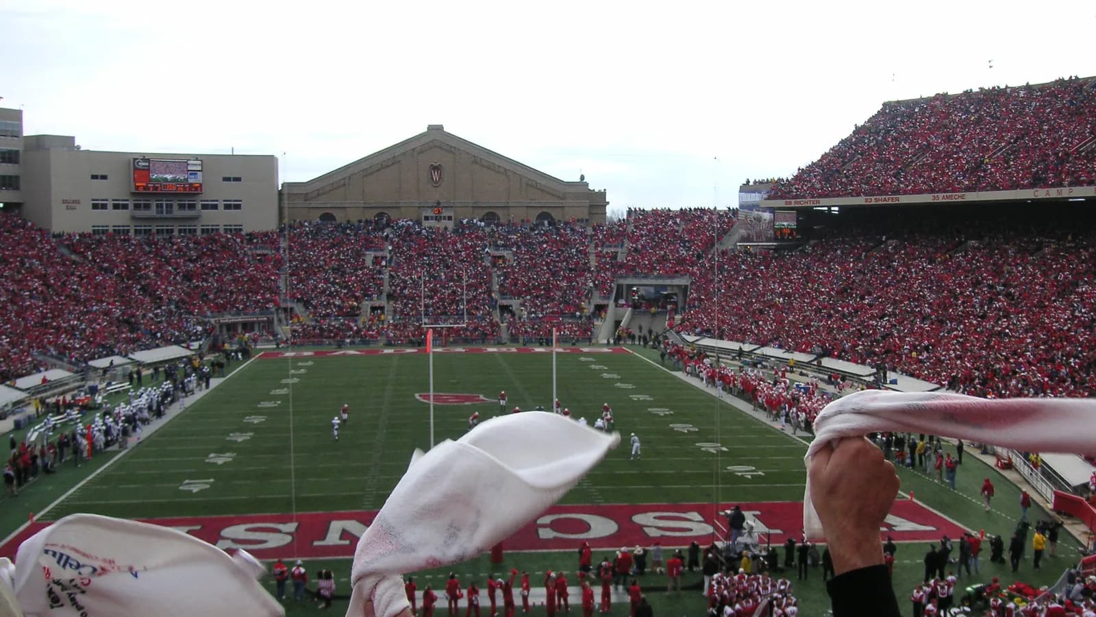 A packed Camp Randall Stadium during a Wisconsin football game.