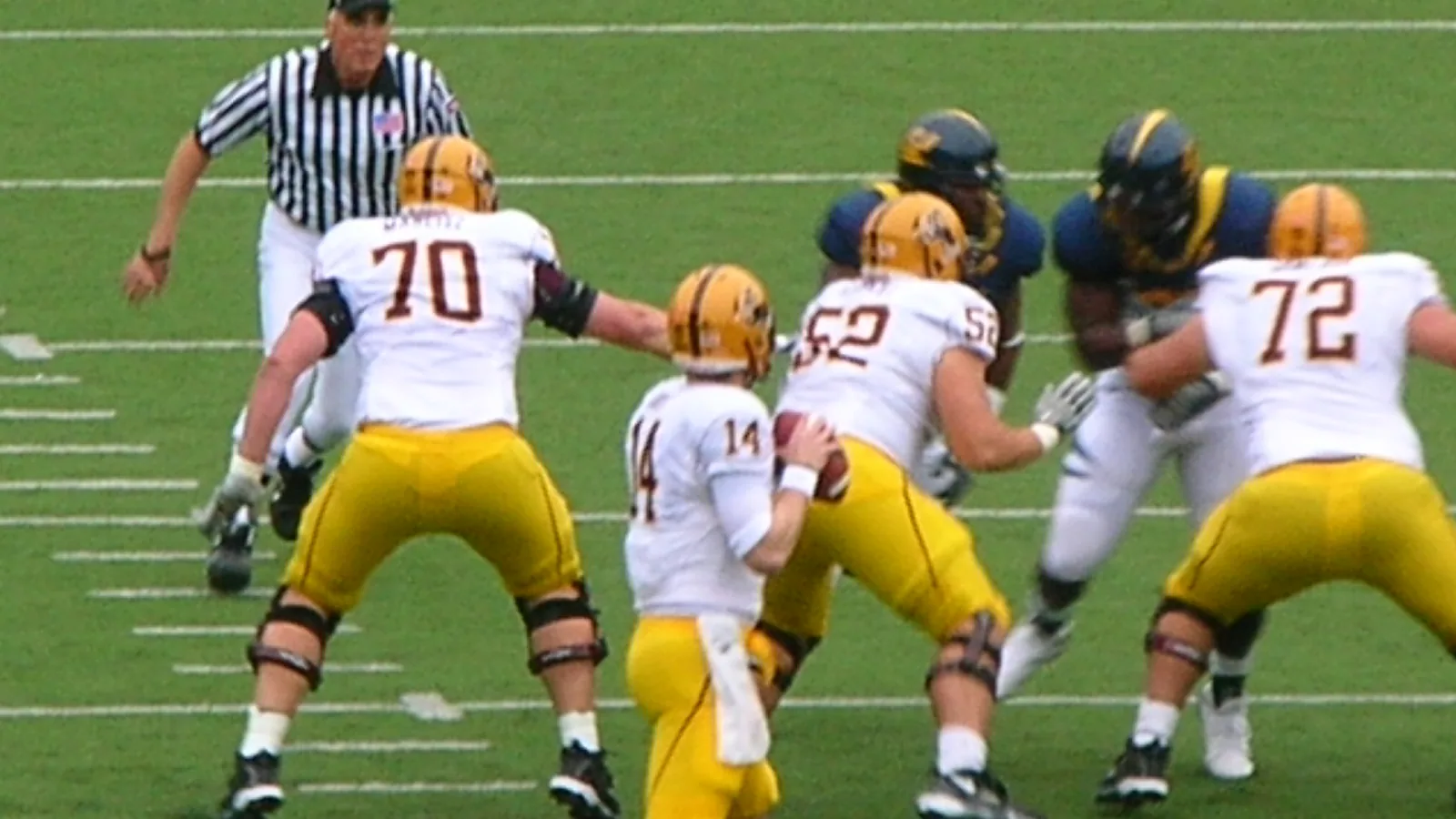 Arizona State lines up on offense against California in 2010.