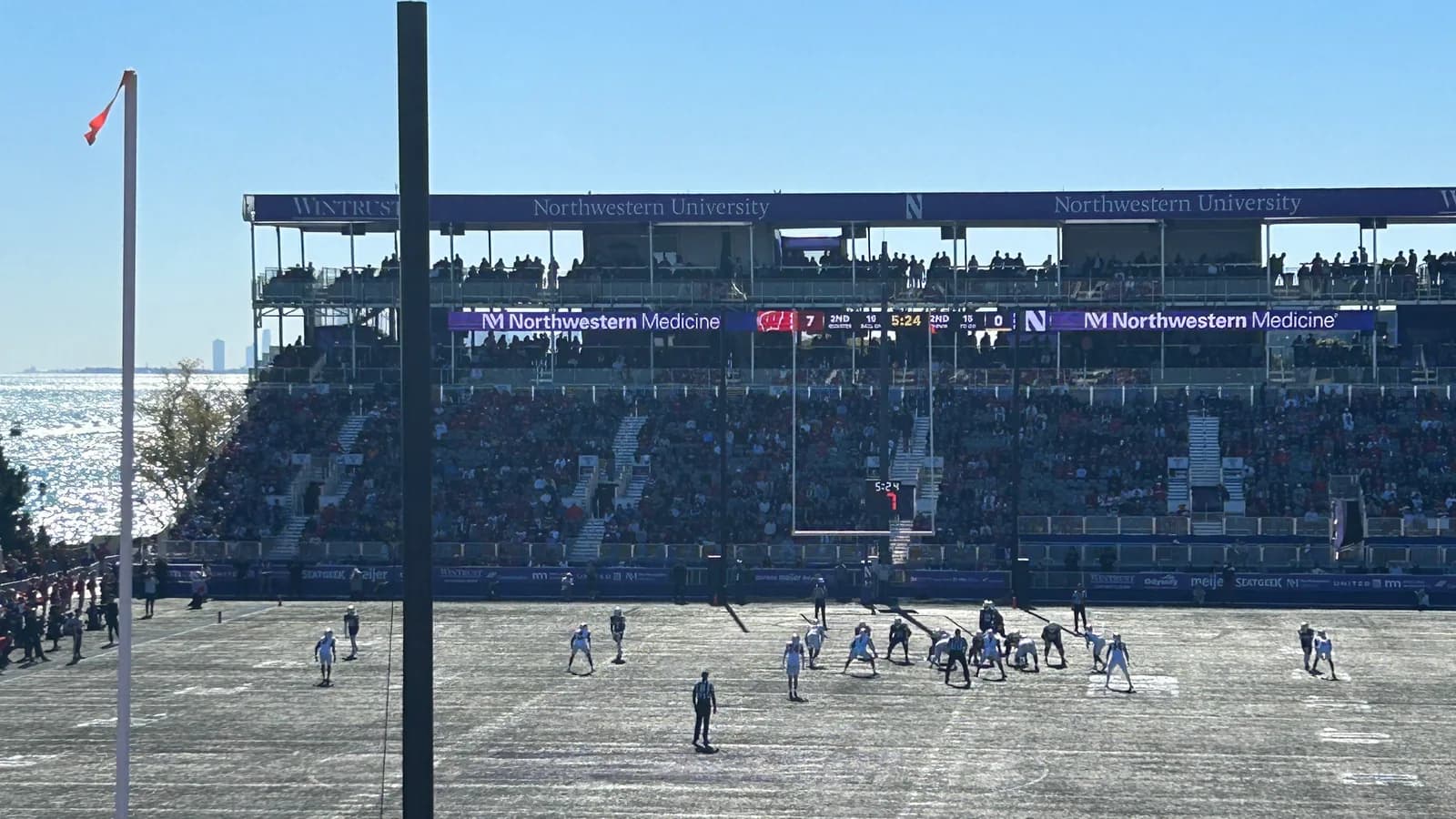Northwestern hosts Wisconsin at its lakefront football field in 2024.