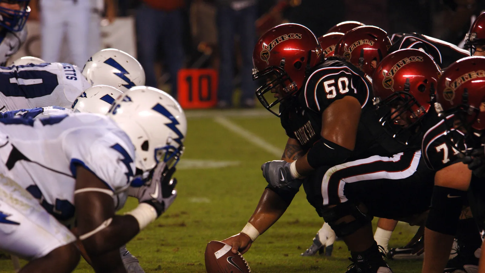 San Diego State lines up on offense against Air Force in 2010.